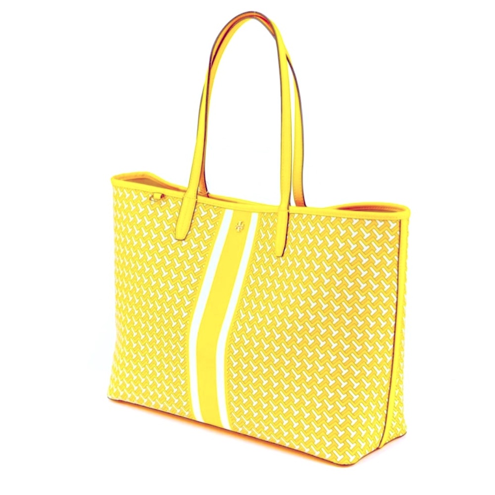 Beautiful Tory Burch Large Yellow Tzag
Leather Tote!